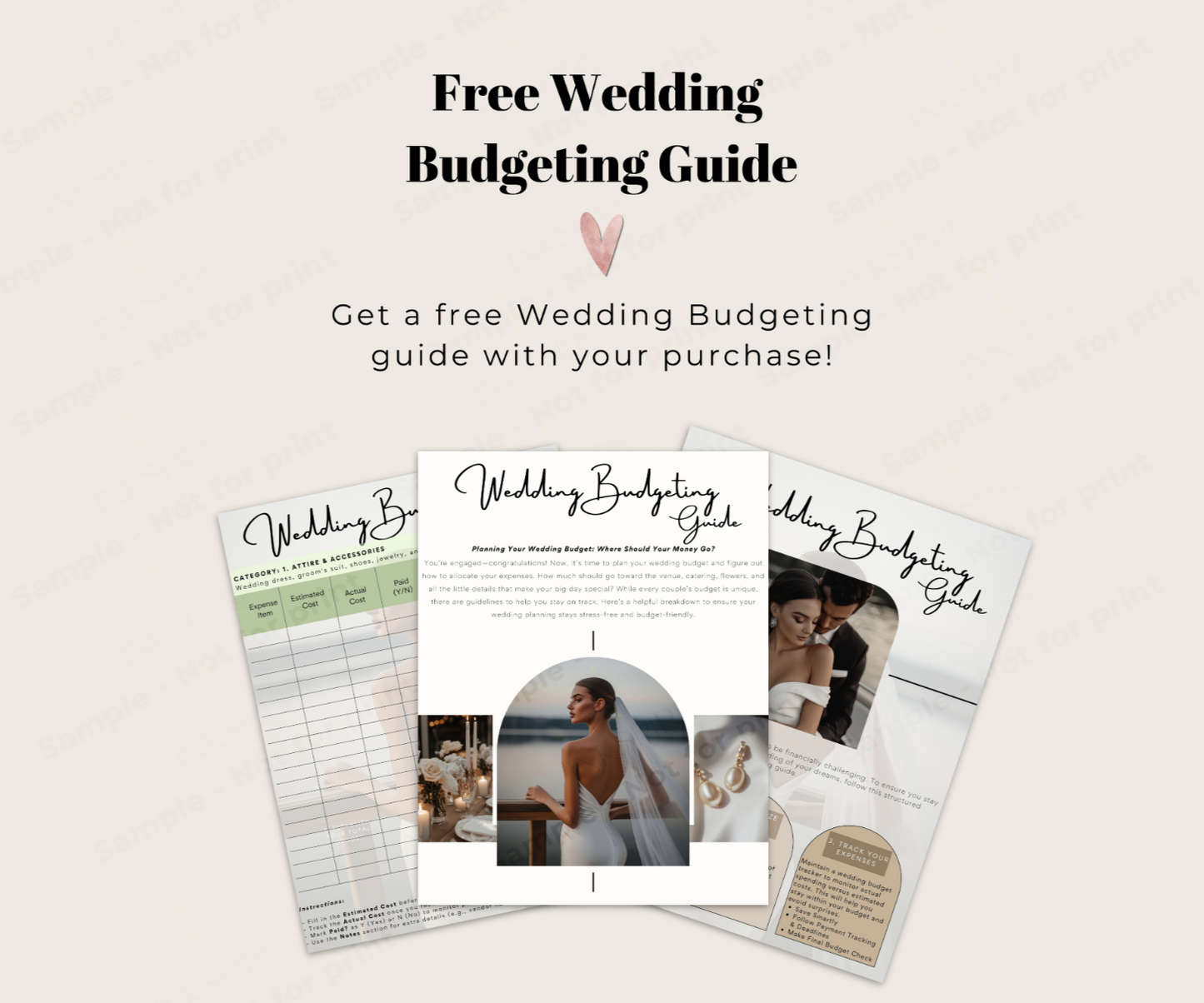 Modern minimalist invitation set free wedding budget guide