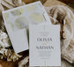 A7 gold foil envelope liner template inserted into wedding envelope – printable DIY design