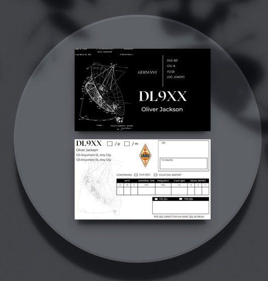Editable custom qsl card for amateur radio operators with  front side and back side option