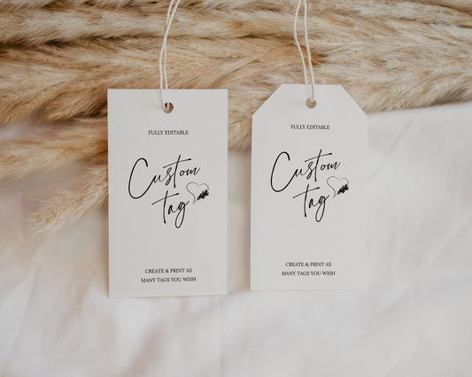 Editable Custom Favor Tag for Wedding favor tag, Gift tag and business tag, birthday, bridal shower for any event