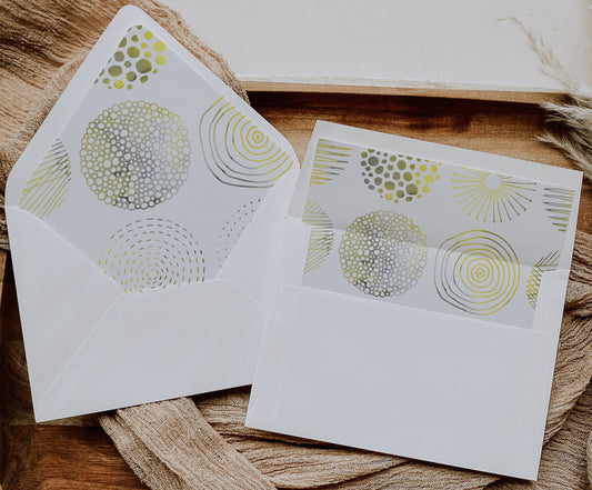 Gold foil envelope liners template
