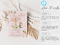 Digital Winnie the Pooh invitation with pink floral design â€“ perfect for baby girl showers
