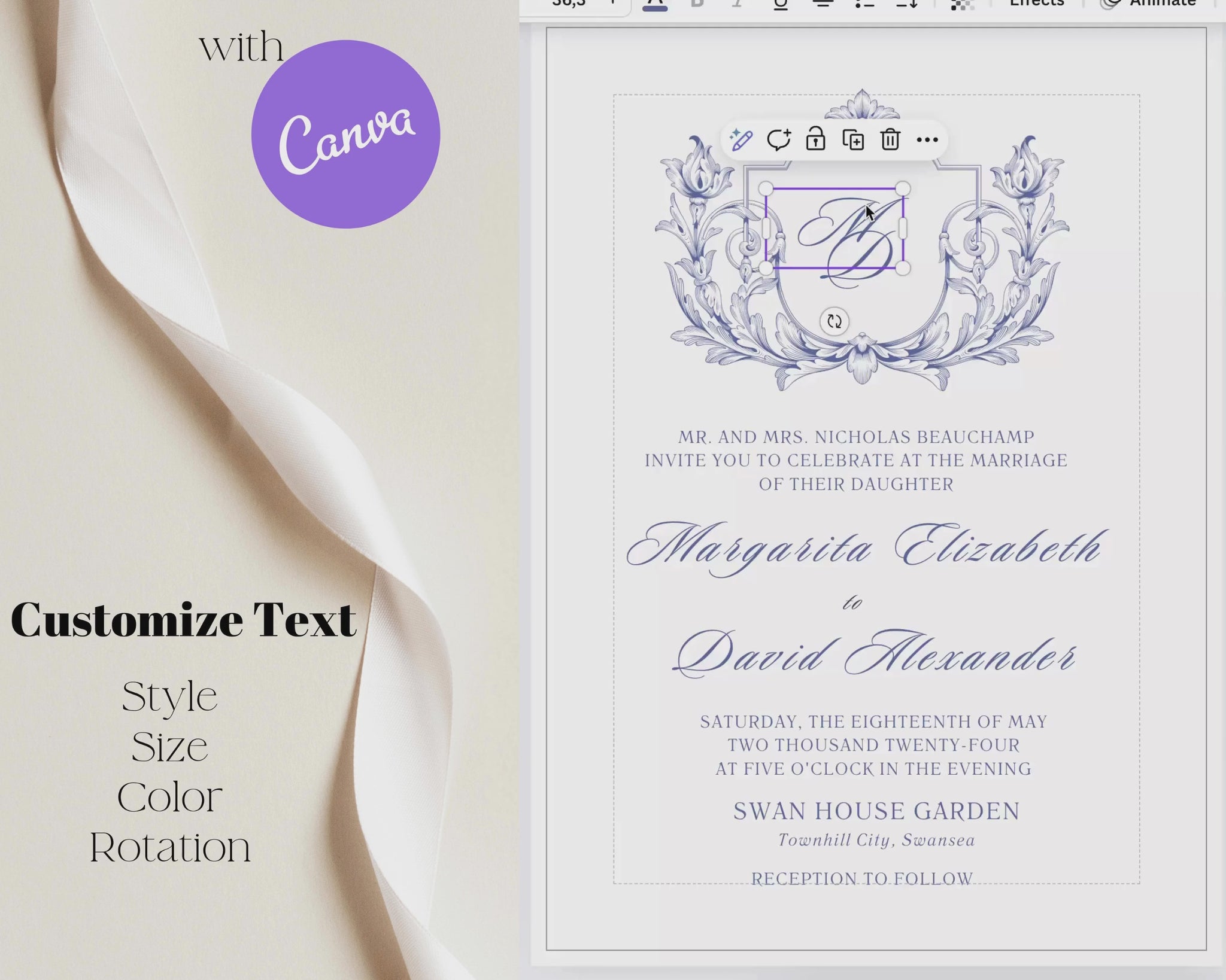 Editable wedding suite watch demo how to editable using canva template