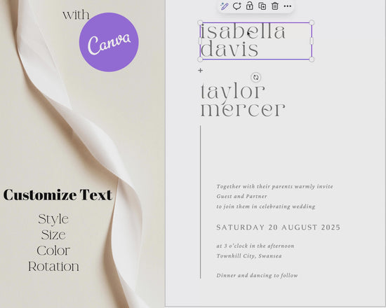 Modern minimalist wedding invitation how to edit video